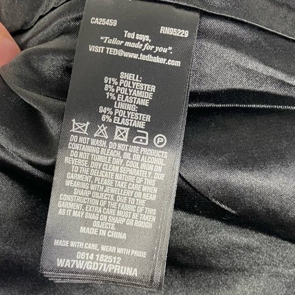 Ted Baker Fit Flare Ruffle Hem Dress Black Floral Size 0‎ Paisley Ornate Party - Picture 11 of 15